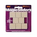 Magic Sliders Felt Self Adhesive Caster Cup Oatmeal Square 1 in. W X 1 in. L 16 pk, 16PK 63424A